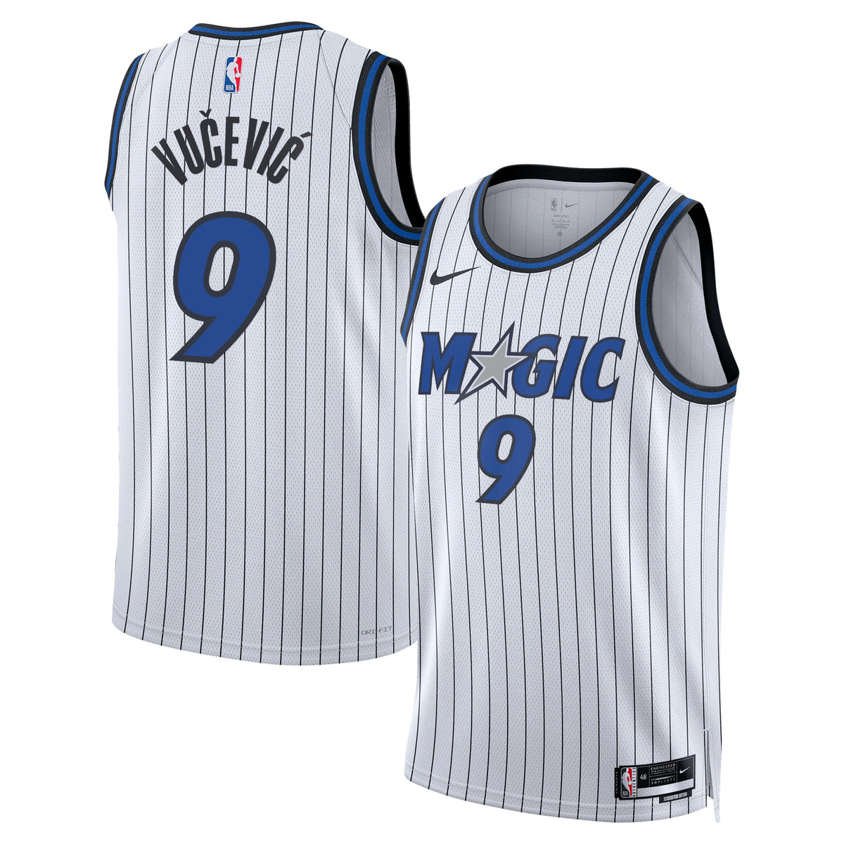 Orlando Magic Replica Association Edition Edition Swingman Basketball Jersey- White- Nikola Vučević- Unisex basketball fan je