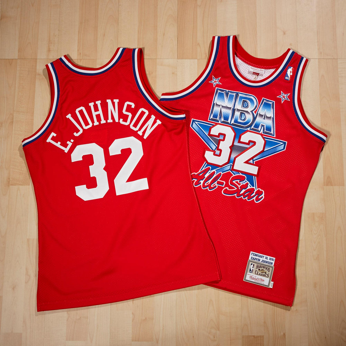 NBA All- Star West Magic Johnson 1991 Authentic Basketball Jersey by- Scarlett basketball fan jersey