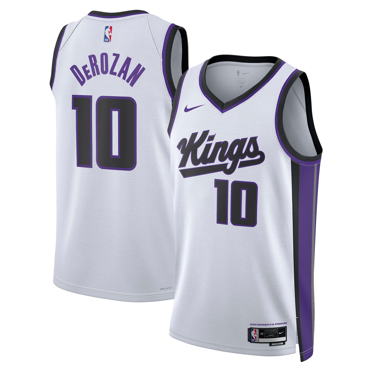 Sacramento Kings Association Edition Swingman Basketball Jersey- White- DeMar DeRozan- Unisex basketball fan jersey