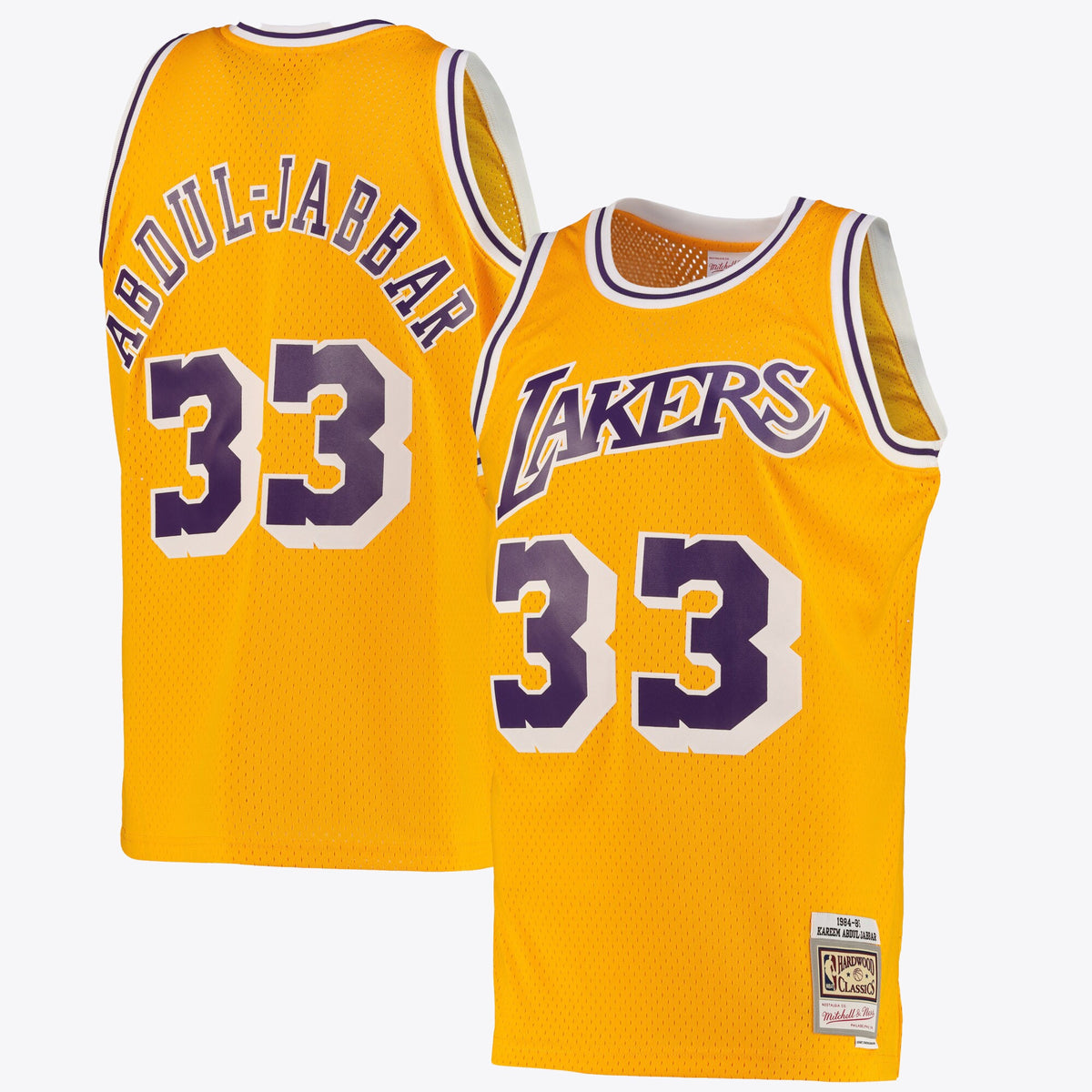 Los Angeles Lakers Kareem Abdul- Jabbar Road Swingman Basketball Jersey By- Light Gold basketball fan jersey