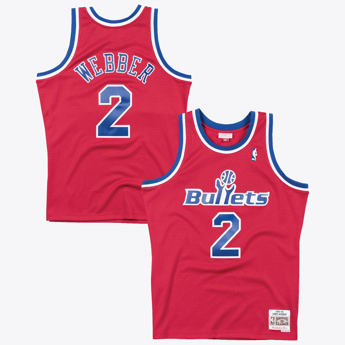 Washington Bullets Chris Webber 1994 Swingman Road Authentic Basketball Jersey- Scarlet basketball fan jersey