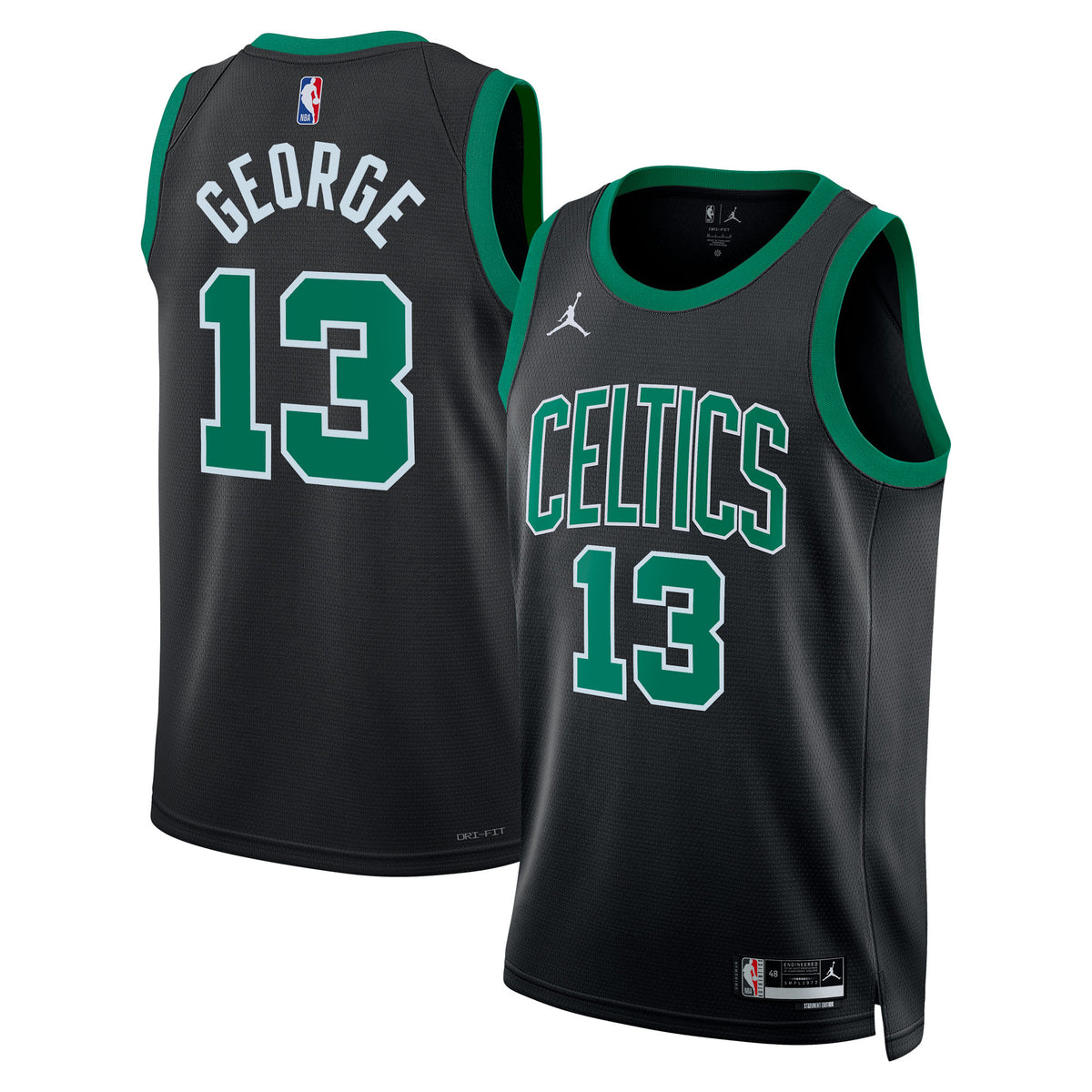 Boston Celtics Brand Statement Edition Swingman Basketball Jersey- Black- Paul George- Unisex basketball fan jersey