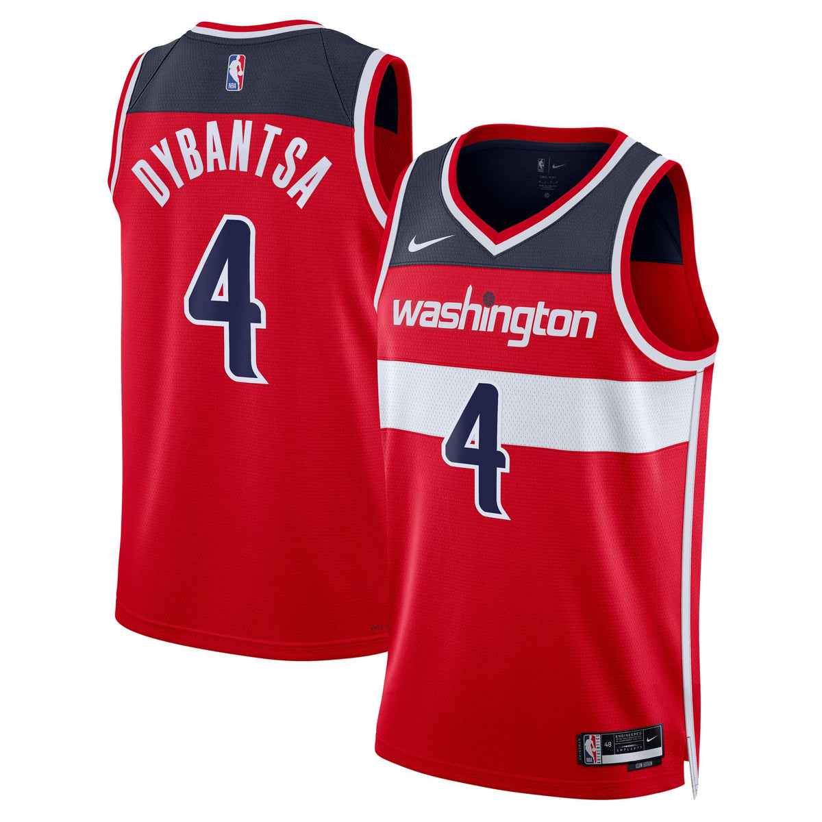 Washington Wizards Icon Swingman Basketball Jersey- Red- AJ Dybantsa- Unisex basketball fan jersey