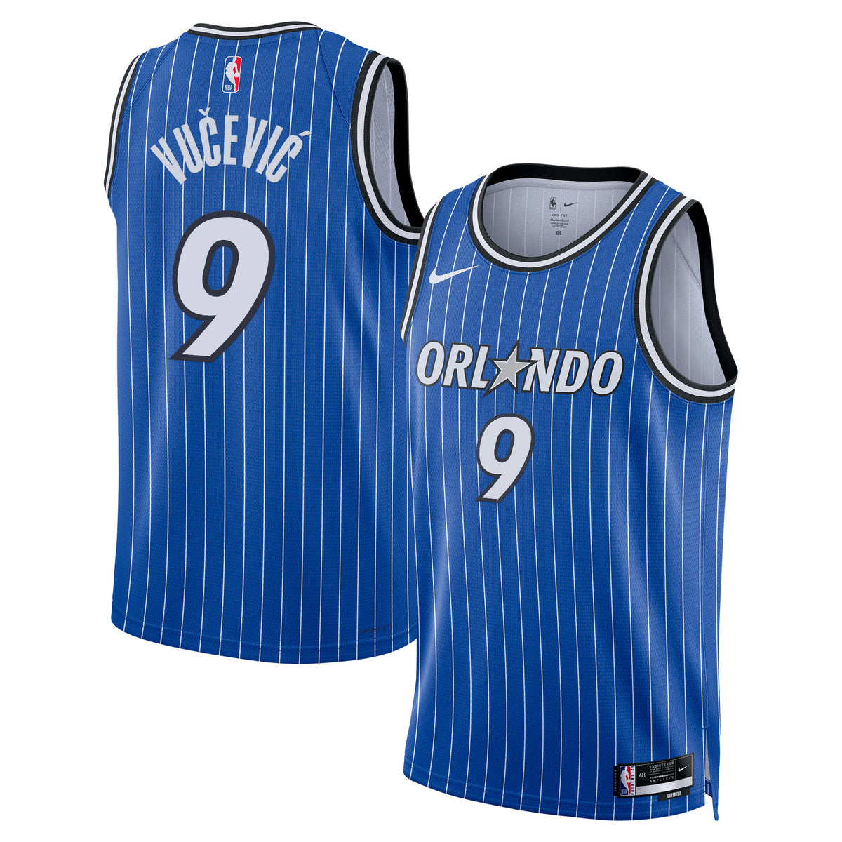 Orlando Magic Icon Edition Swingman Basketball Jersey- Blue- Nikola Vučević- Unisex basketball fan jersey