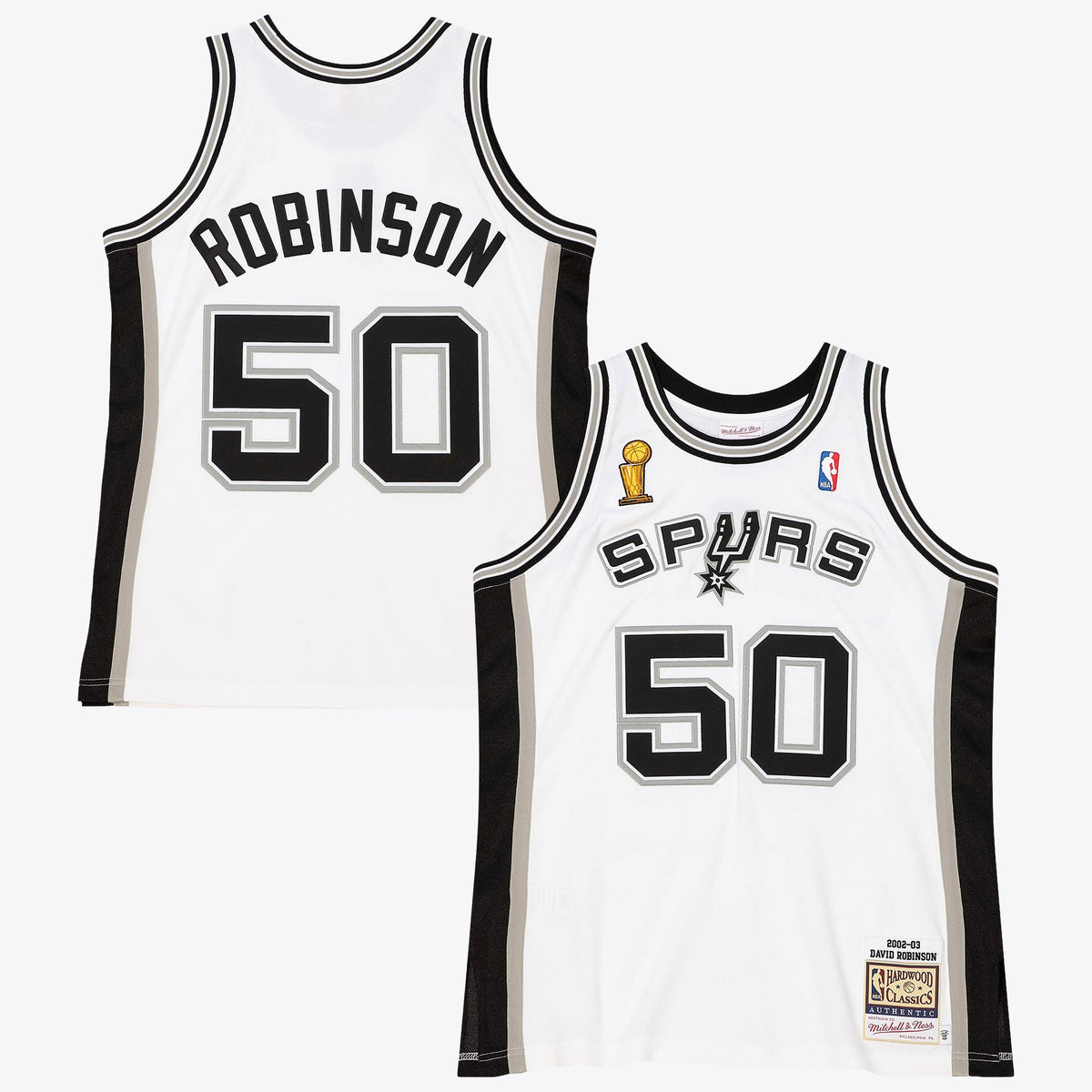 San Antonio Spurs David Robinson 2002 Home Finals Authentic Basketball Jersey- White basketball fan jersey