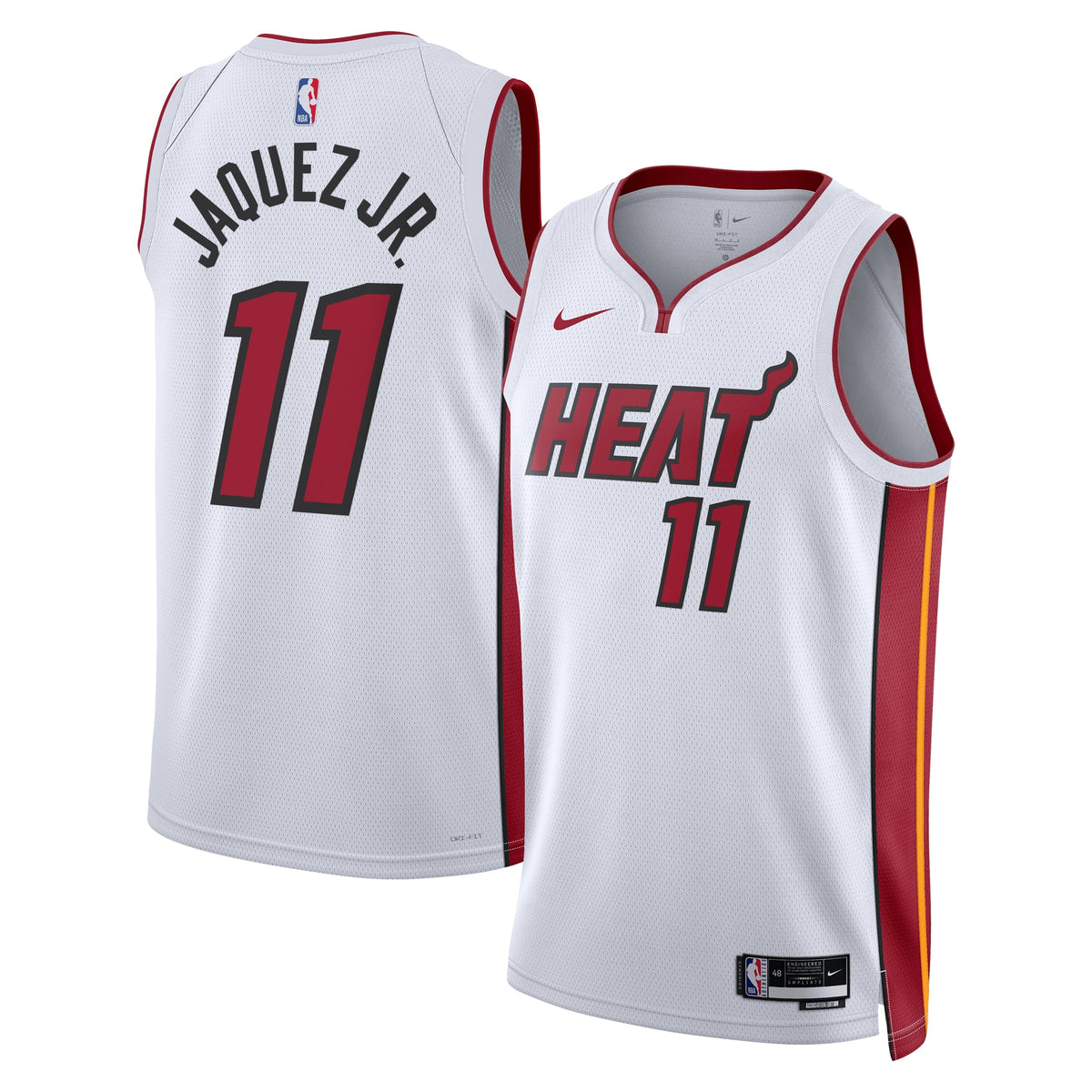 Miami Heat Association Edition Swingman Basketball Jersey- White- Jaime Jaquez Jr.- Unisex basketball fan jersey