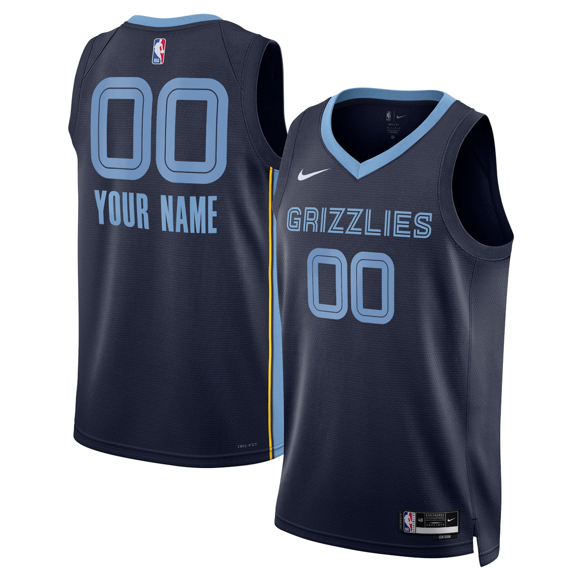 Memphis Grizzlies Icon Swingman Basketball Jersey- Custom- Unisex basketball fan jersey