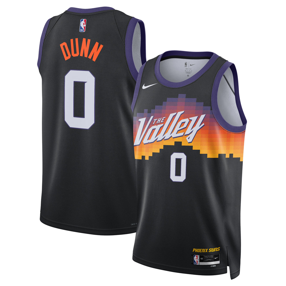Phoenix Suns 2025/26 City Edition Swingman Basketball Jersey- Black- Ryan Dunn- Unisex basketball fan jersey