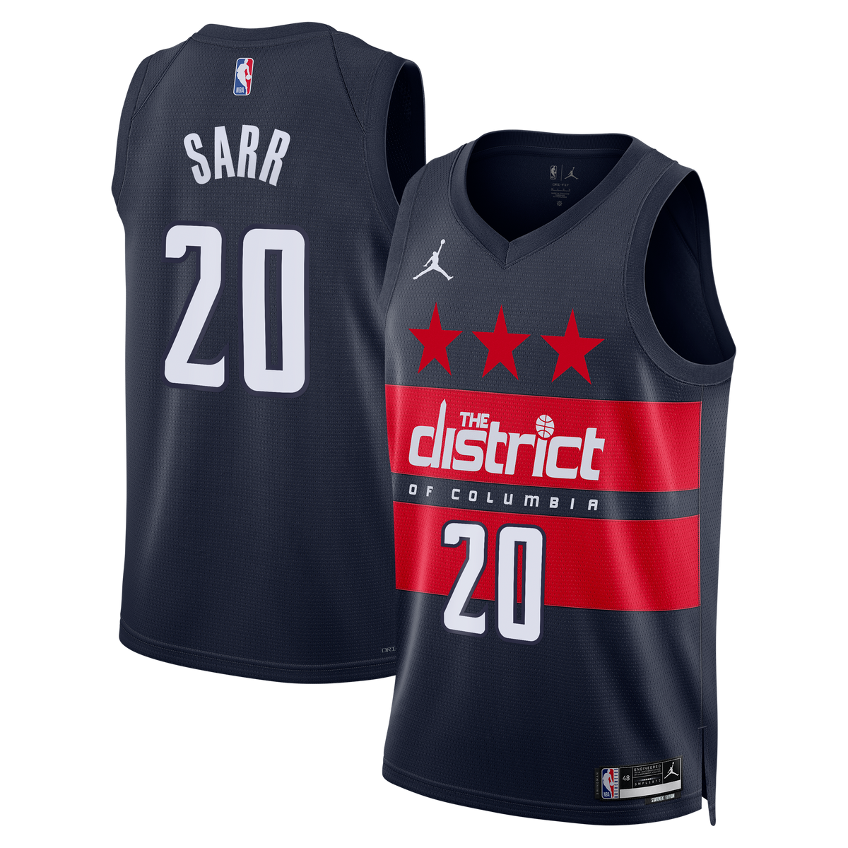 Washington Wizards Brand Statement Edition Swingman Basketball Jersey- Navy- Alex Sarr basketball fan jersey