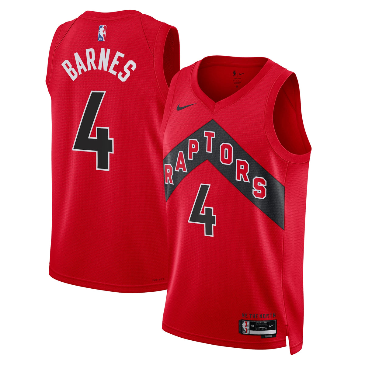 Toronto Raptors Icon Edition Swingman Basketball Jersey- Red- Scottie Barnes- Unisex basketball fan jersey