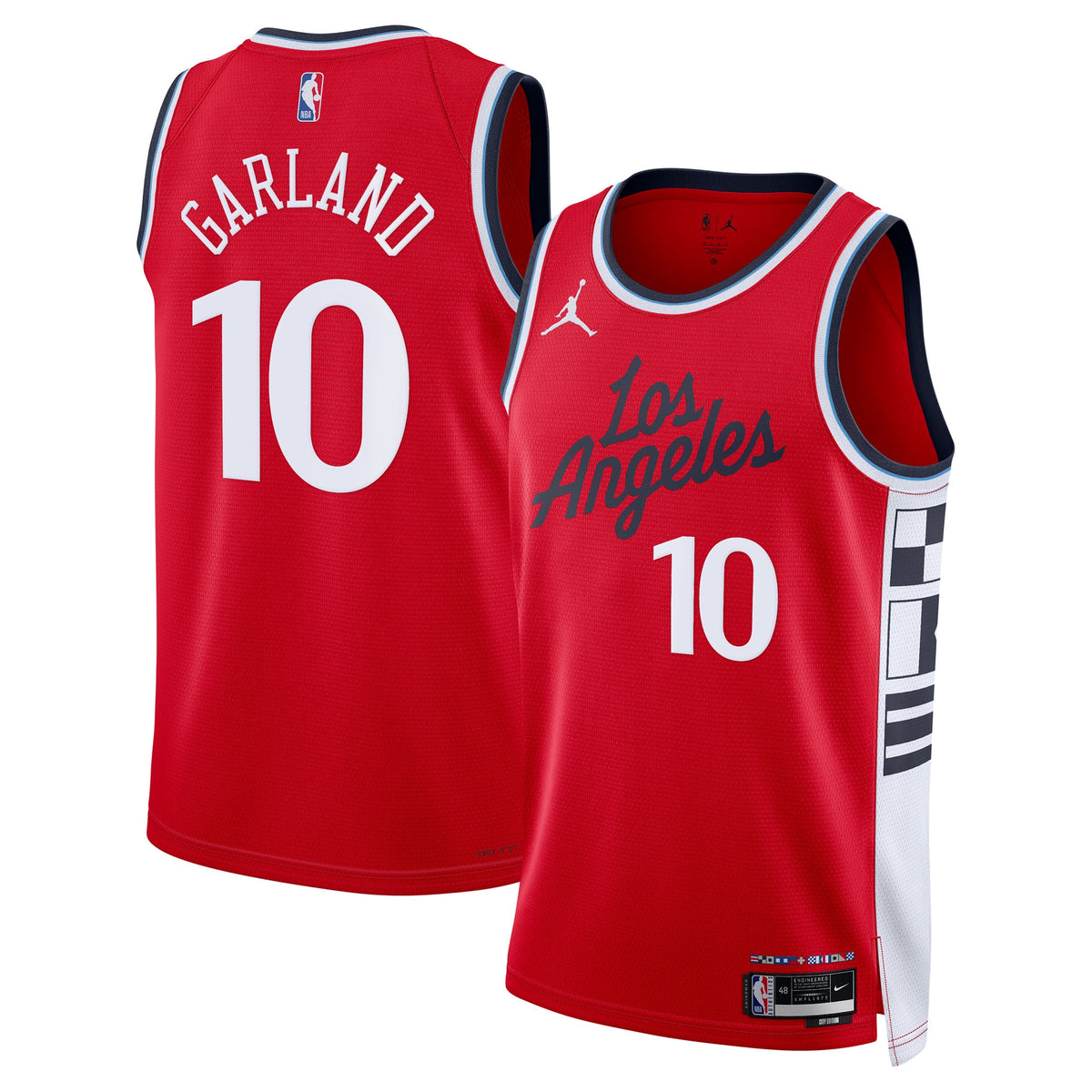 LA Clippers Brand 2024/25 Statement Edition Swingman Basketball Jersey- Red- Darius Garland- Unisex basketball fan jersey