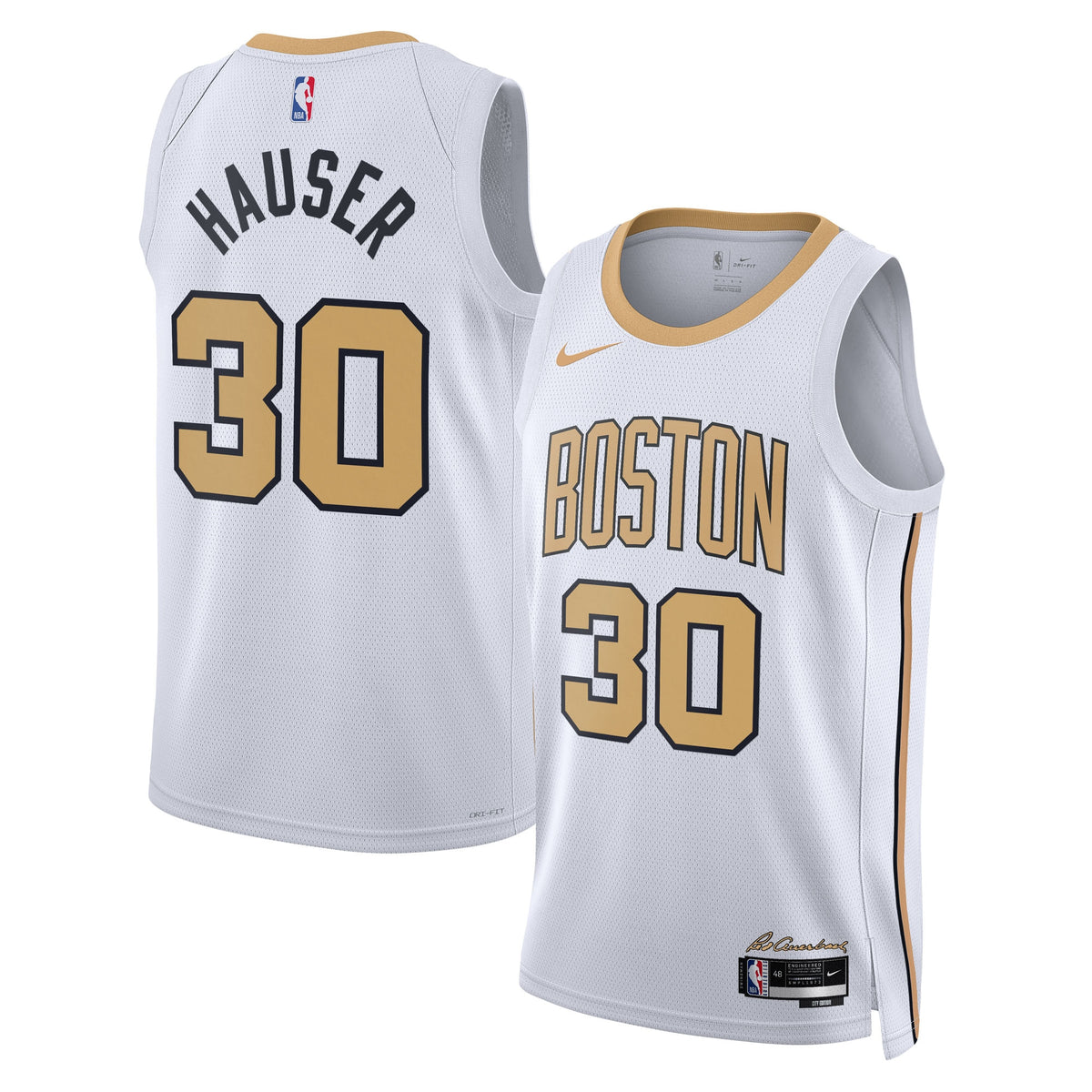 Boston Celtics 2025/26 City Edition Swingman Basketball Jersey- White- Sam Hauser- Unisex basketball fan jersey