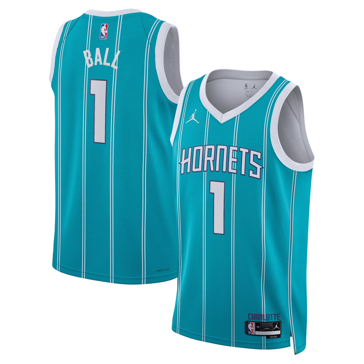Charlotte Hornets Brand Icon Edition Swingman Basketball Jersey- Teal- LaMelo Ball- Unisex basketball fan jersey