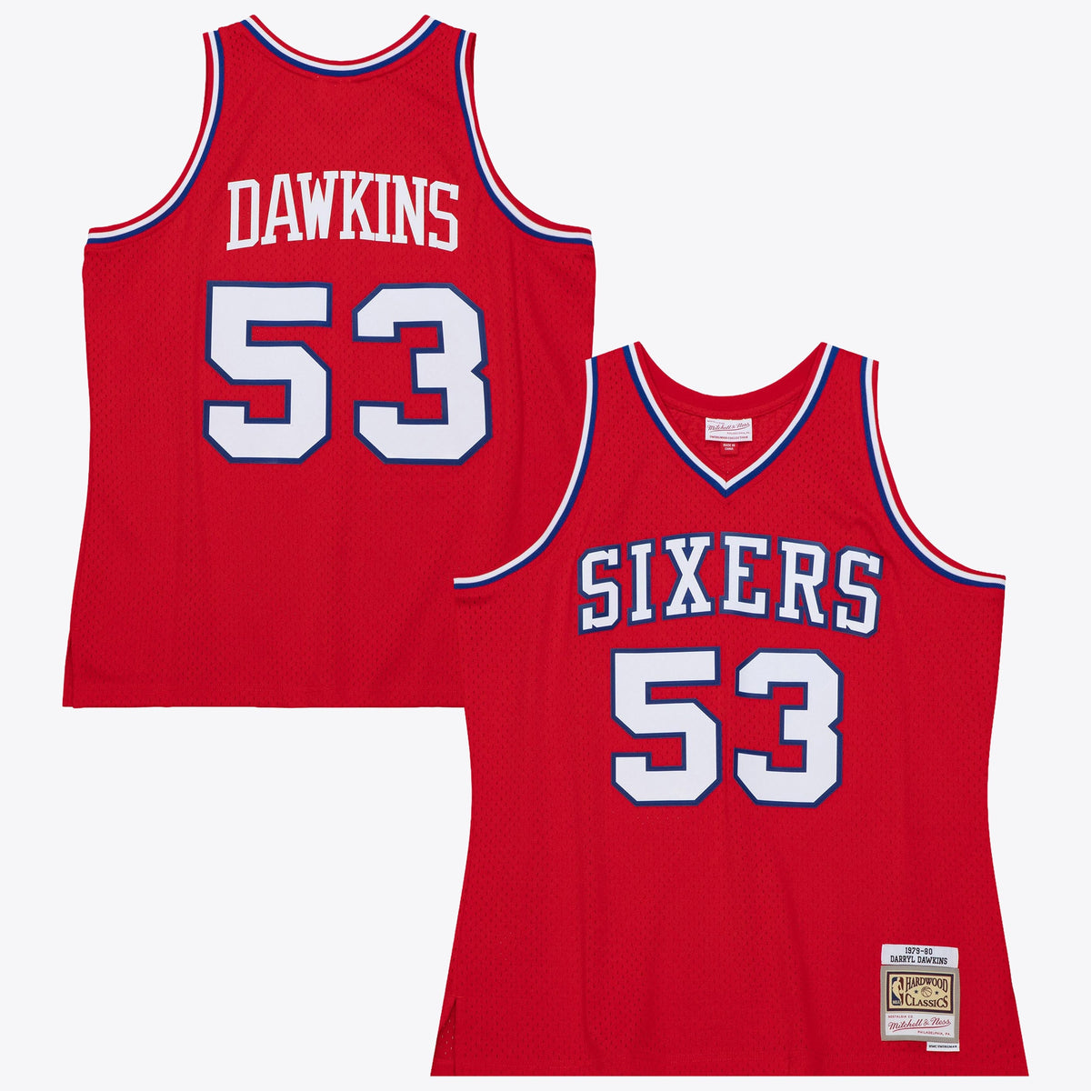 Philadelphia 76ers Darryl Dawkins 1979 Dark Authentic Basketball Jersey- University Red basketball fan jersey