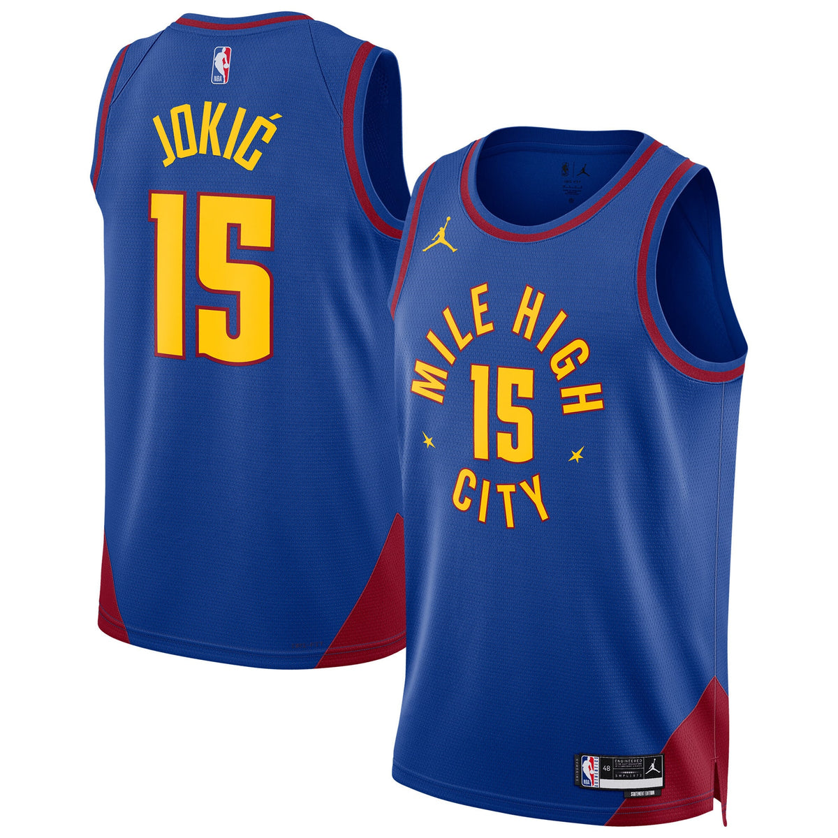 Denver Nuggets Brand Statement Swingman Basketball Jersey- Jokic- Unisex basketball fan jersey