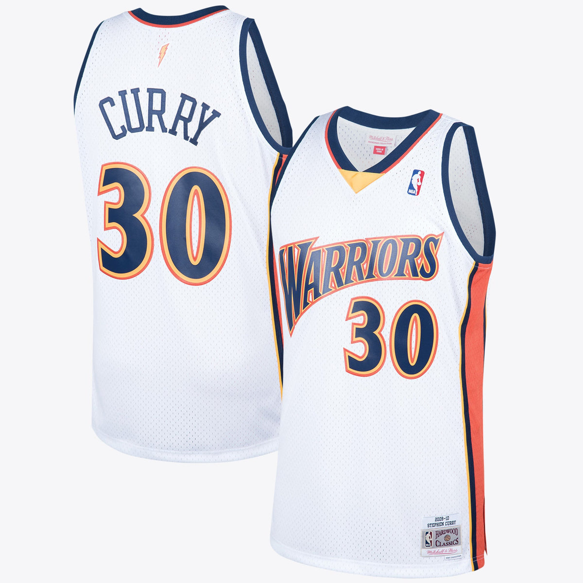 Golden State Warriors 2009 Steph Curry Hardwood Classics Home Swingman Basketball Jersey By- White basketball fan jersey