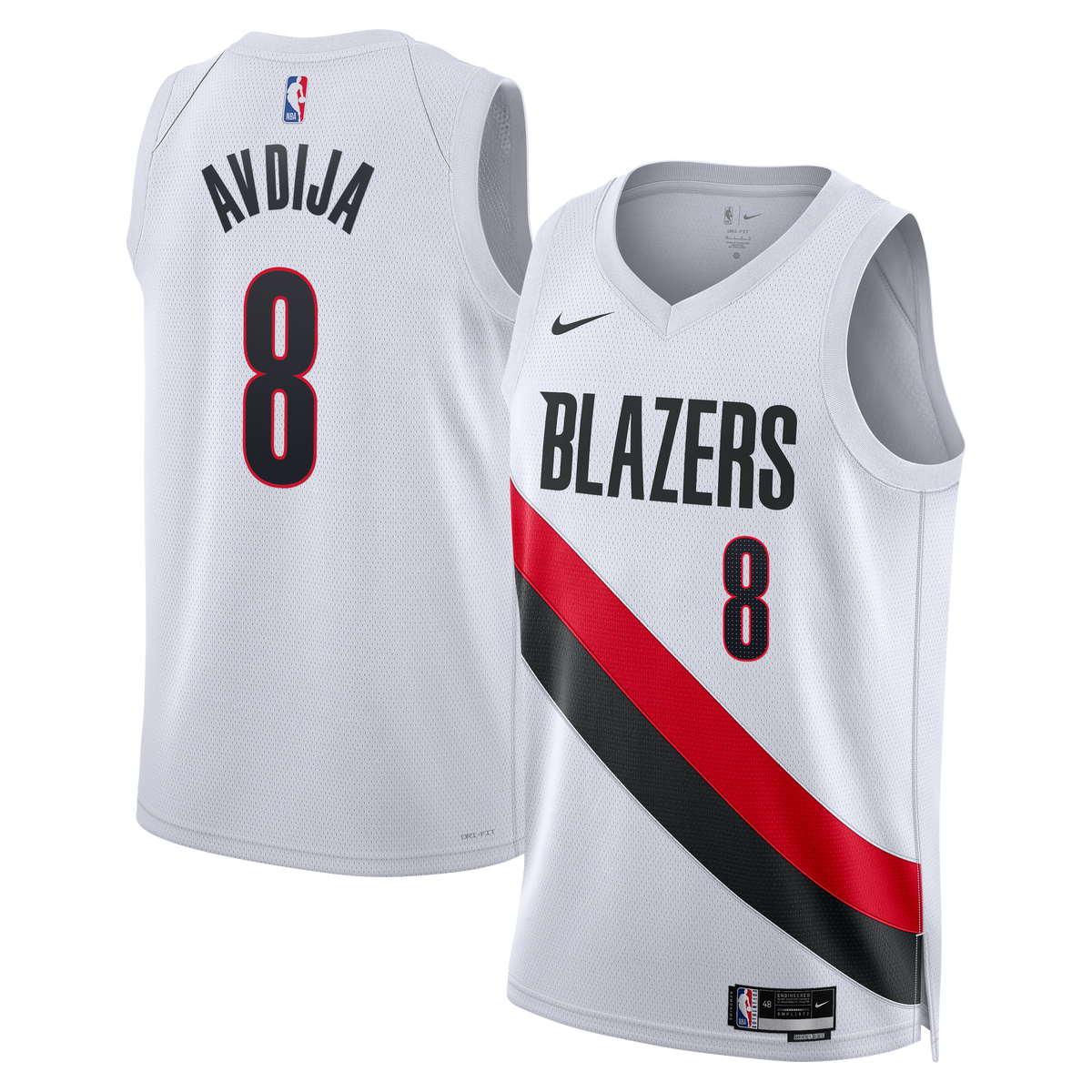 Portland Trail Blazers Replica Association Edition Swingman Basketball Jersey- White- Deni Avdija- Unisex basketball fan jers