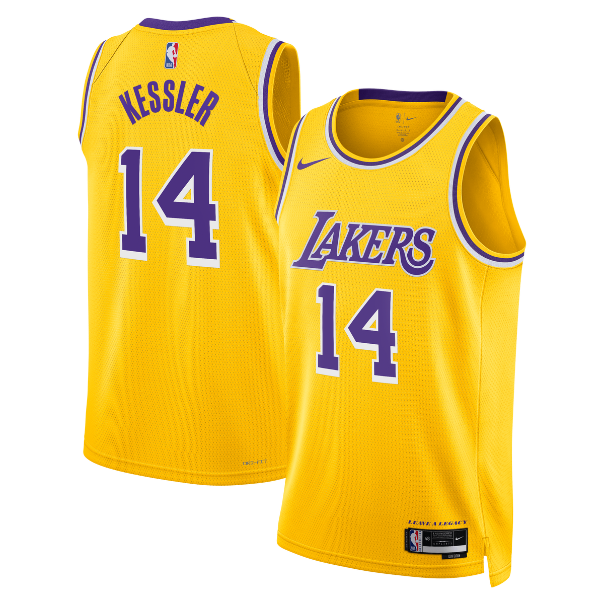Los Angeles Lakers Icon Edition Swingman Basketball Jersey- Gold- Walker Kessler- Unisex basketball fan jersey