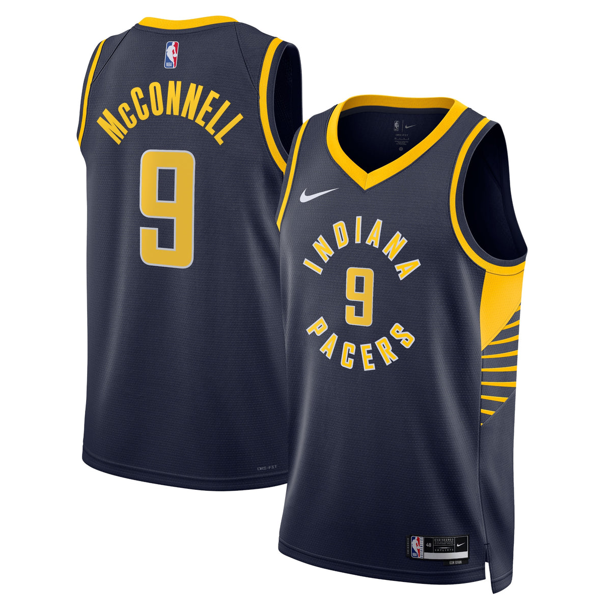 Indiana Pacers Icon Edition Swingman Basketball Jersey- Navy- T.J. McConnell- Unisex basketball fan jersey