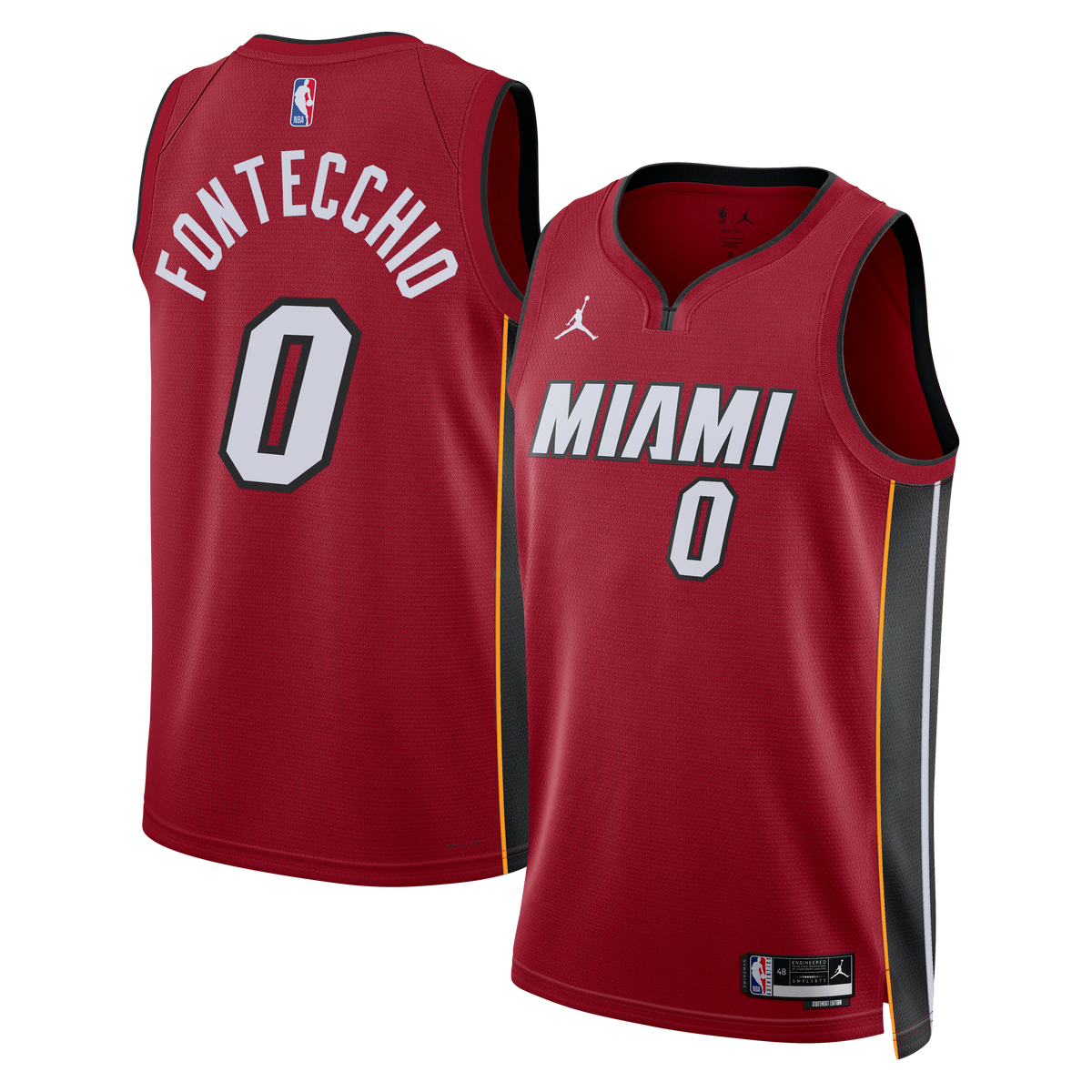 Miami Heat Brand Statement Edition Swingman Basketball Jersey- Red- Simone Fontecchio- Unisex basketball fan jersey