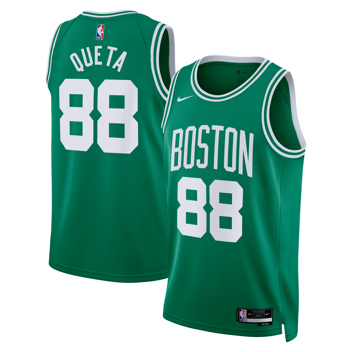 Boston Celtics Icon Edition Swingman Basketball Jersey- Kelly Green- Neemias Queta- Unisex basketball fan jersey