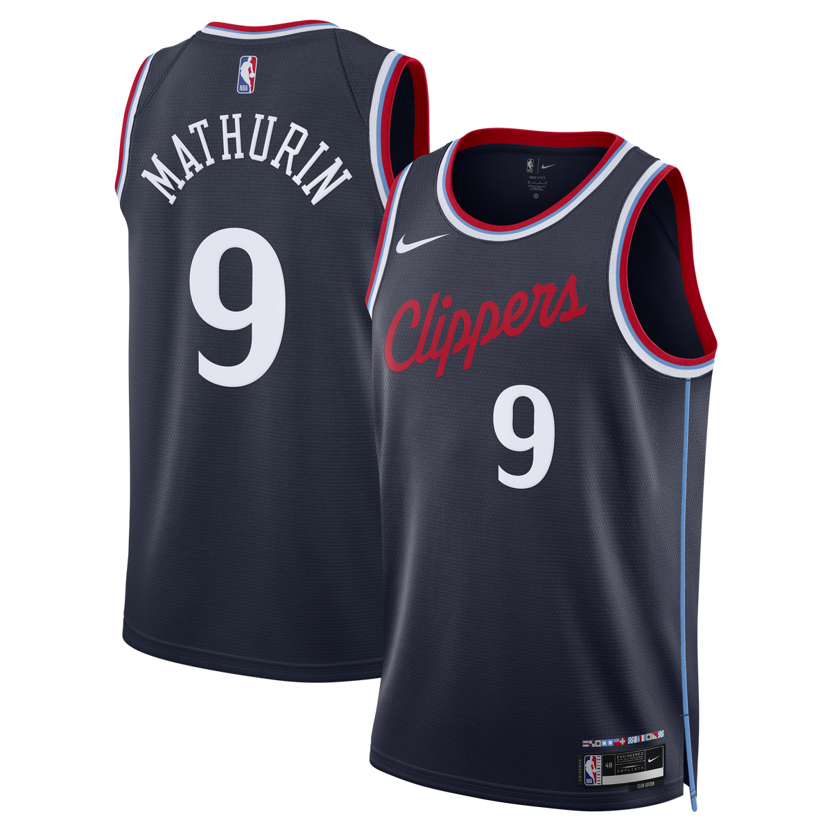 Los Angeles Clippers Replica Icon Edition Swingman Basketball Jersey- Navy- Bennedict Mathurin- Unisex basketball fan jersey