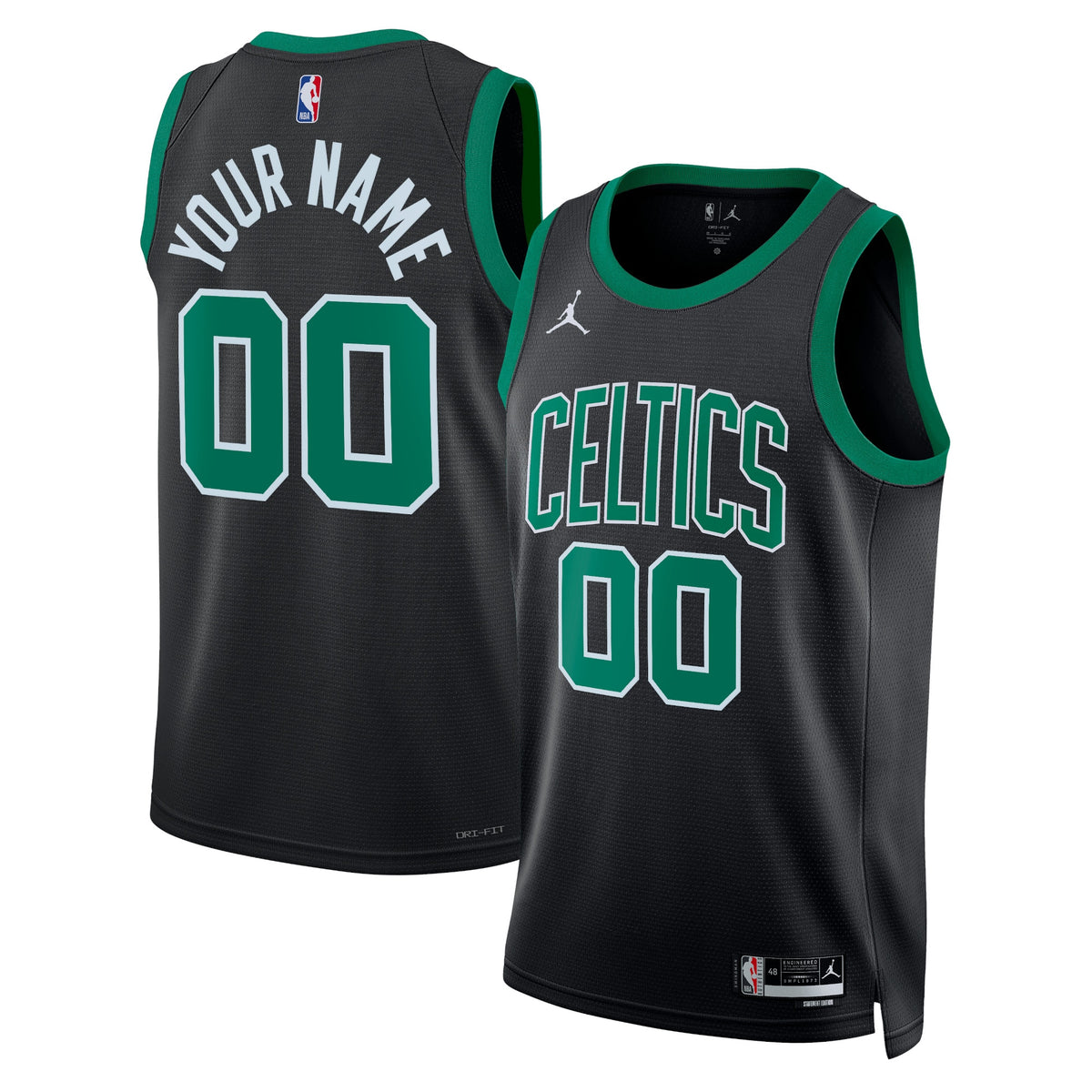 Boston Celtics Brand Statement Edition Swingman Basketball Jersey- Black- Custom- Unisex basketball fan jersey
