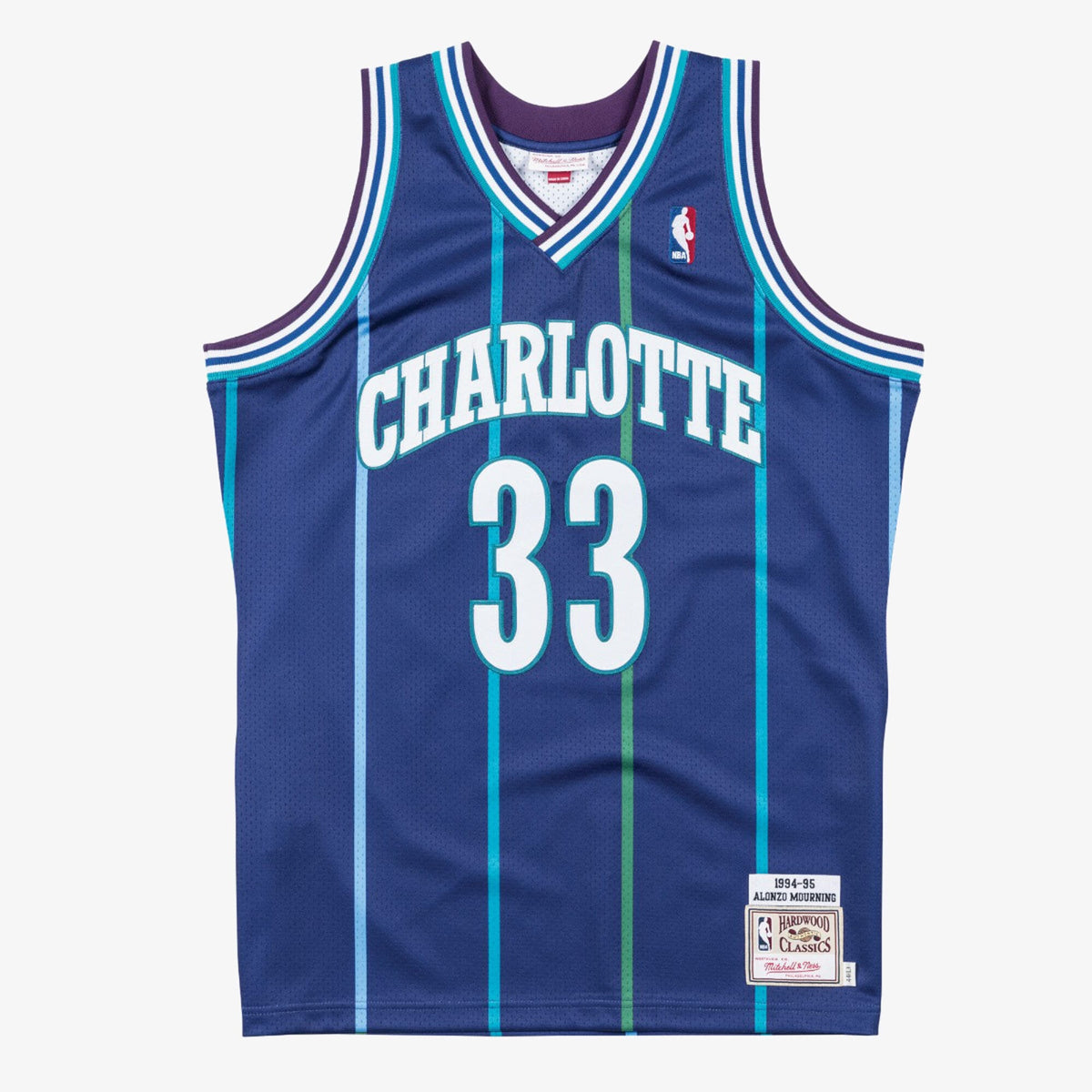 Charlotte Hornets Authentic Basketball Jersey Alternate Alonzo Mourning 1994- 95 basketball fan jersey