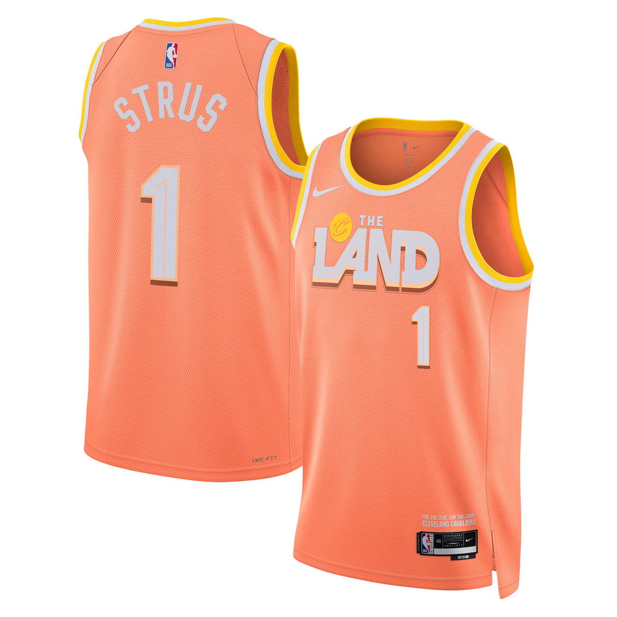 Cleveland Cavaliers 2025/26 City Edition Swingman Basketball Jersey- Orange- Max Strus- Unisex basketball fan jersey