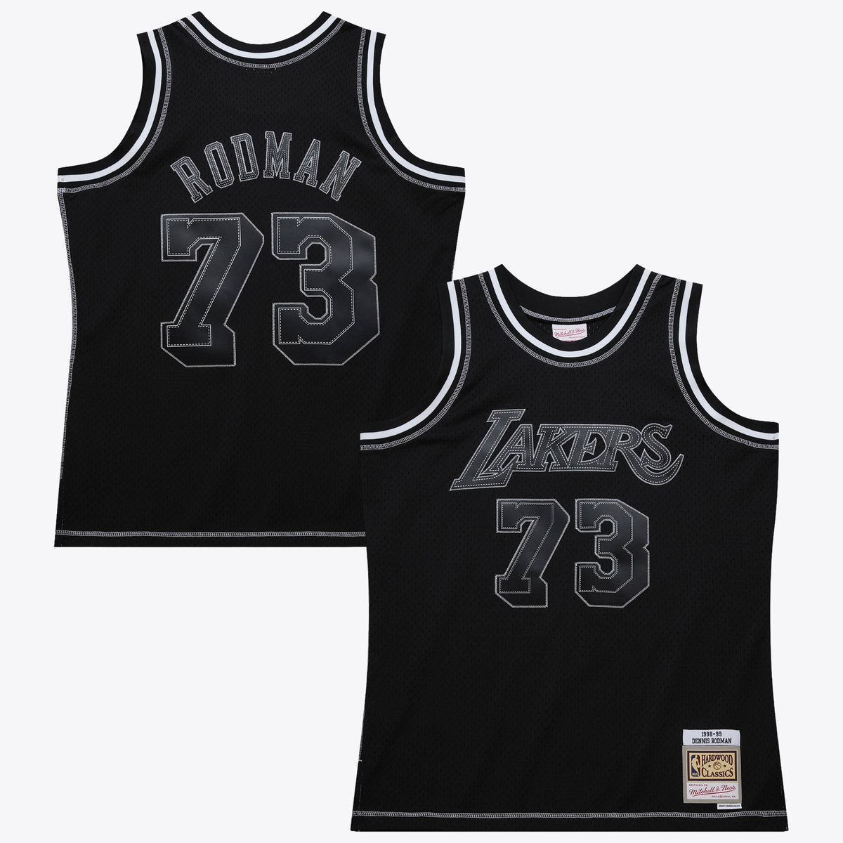 Los Angeles Lakers Dennis Rodman 1998 Contrast 2K Swingman Basketball Jersey- Black basketball fan jersey