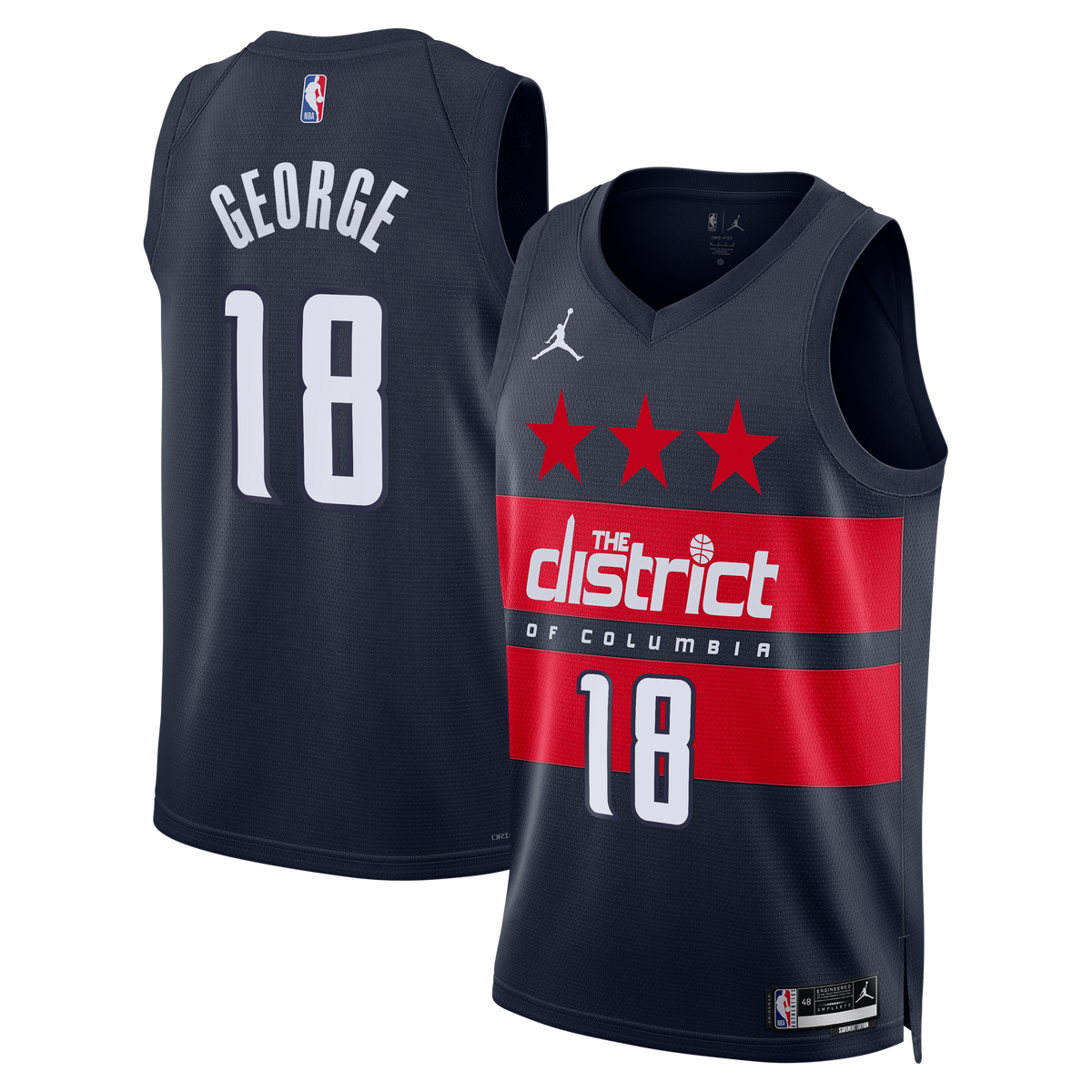 Washington Wizards Brand Statement Edition Swingman Basketball Jersey- Navy- Kyshawn George basketball fan jersey
