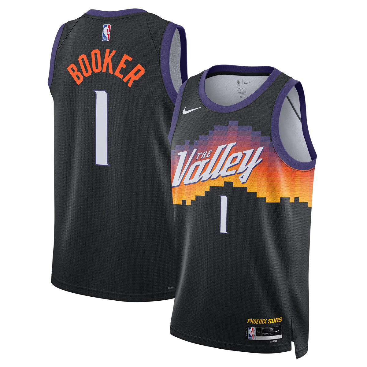 Phoenix Suns 2025/26 City Edition Swingman Basketball Jersey- Black- Devin Booker- Unisex basketball fan jersey