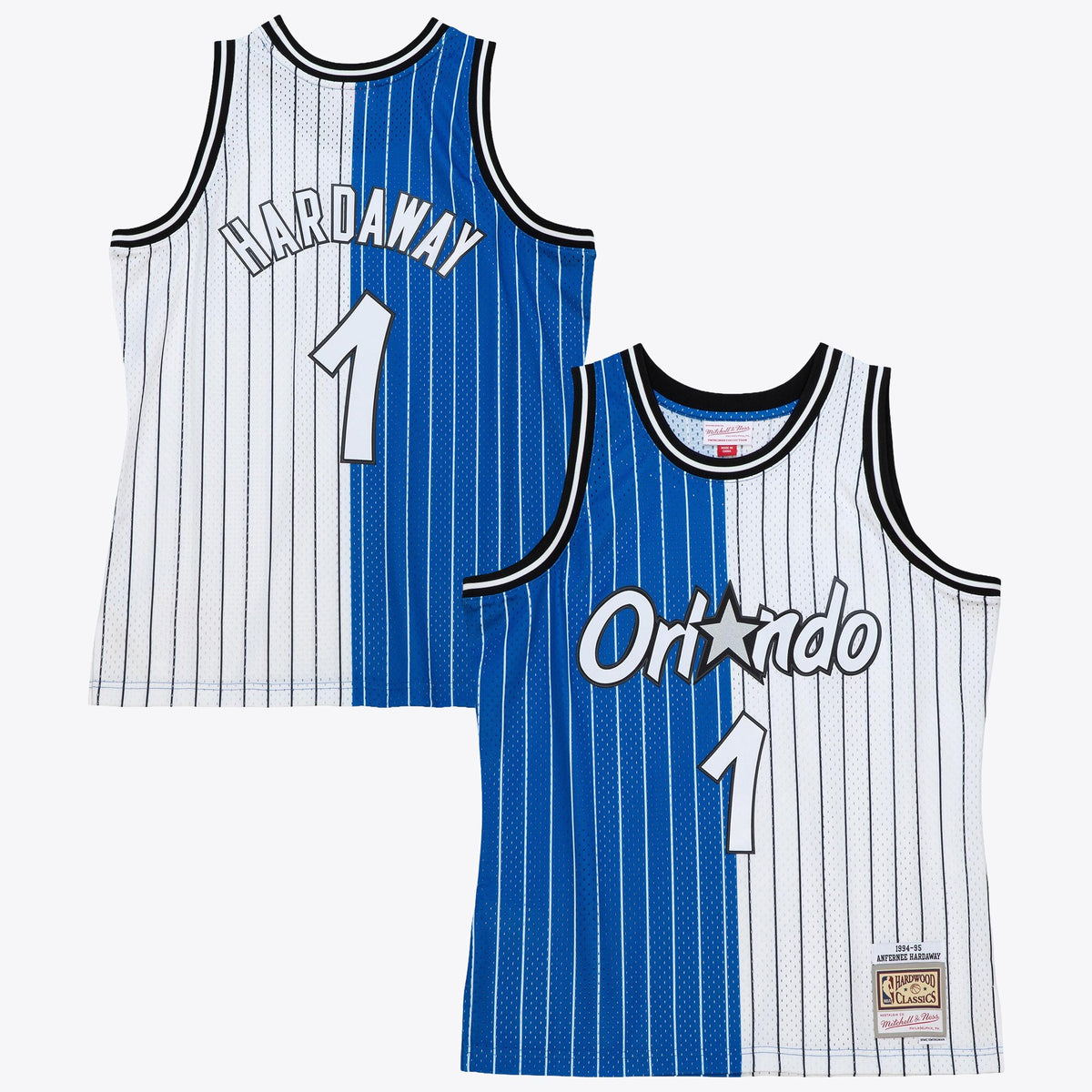 Orlando Magic Anfernee Hardaway 1994 Split Swingman Basketball Jersey- Blue/White basketball fan jersey