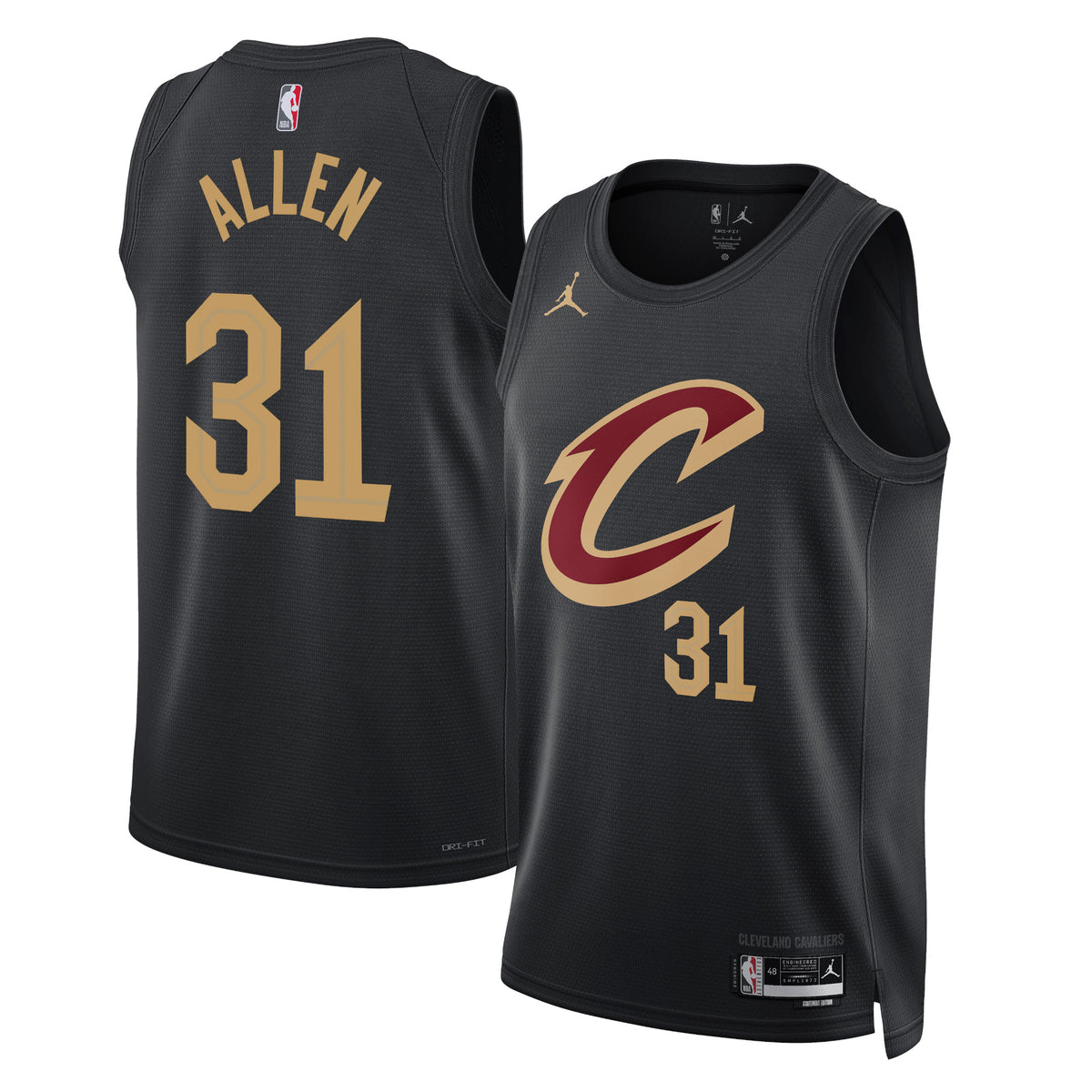 Cleveland Cavaliers Statement Edition Swingman Basketball Jersey- Black- Jarrett Allen- Unisex basketball fan jersey
