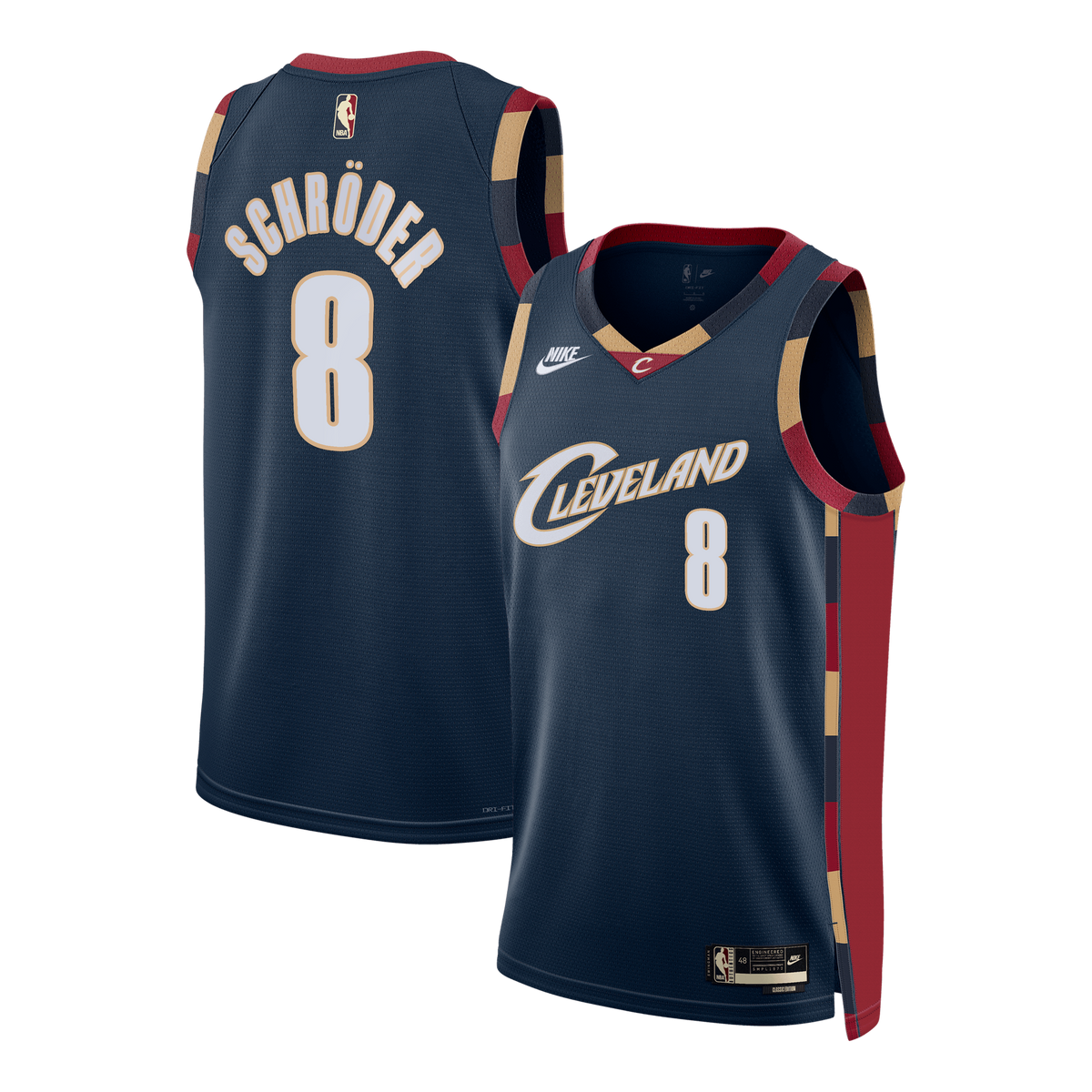 Cleveland Cavaliers Classic Edition Swingman Basketball Jersey- Navy- Dennis Schröder- Unisex basketball fan jersey