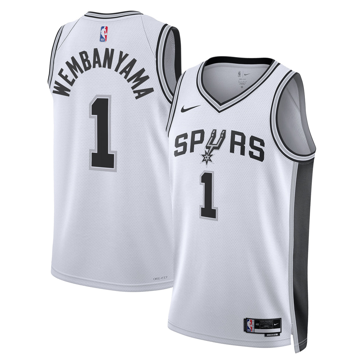 San Antonio Spurs Association Edition Swingman Basketball Jersey- White- Victor Wembanyama- Unisex basketball fan jersey