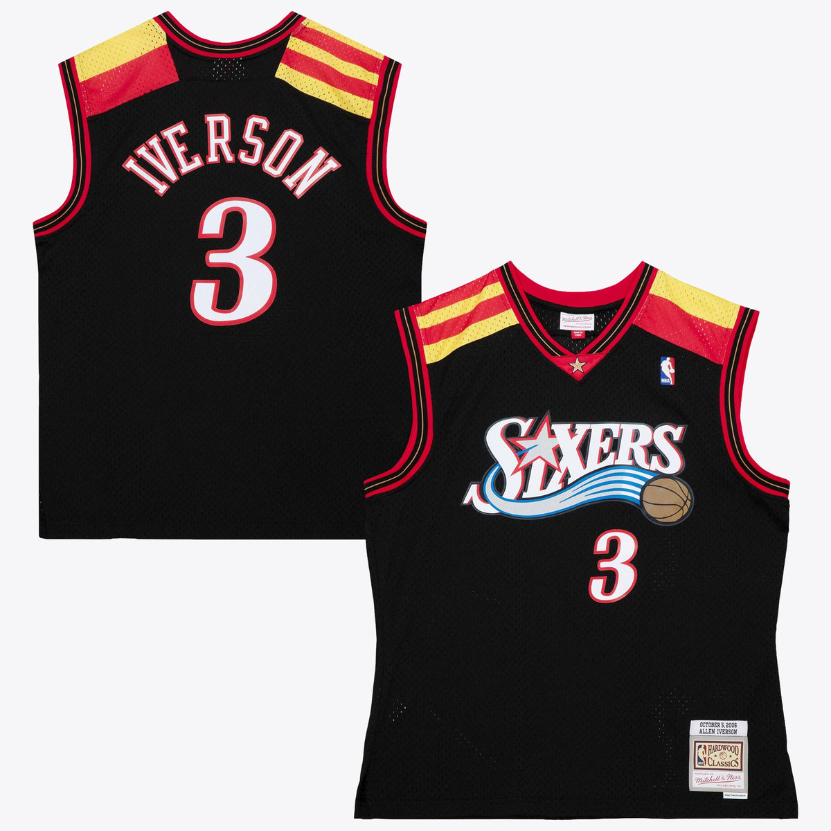 Philadelphia 76ers Allen Iverson 2006 Alternate Spain Authentic Basketball Jersey- Black basketball fan jersey