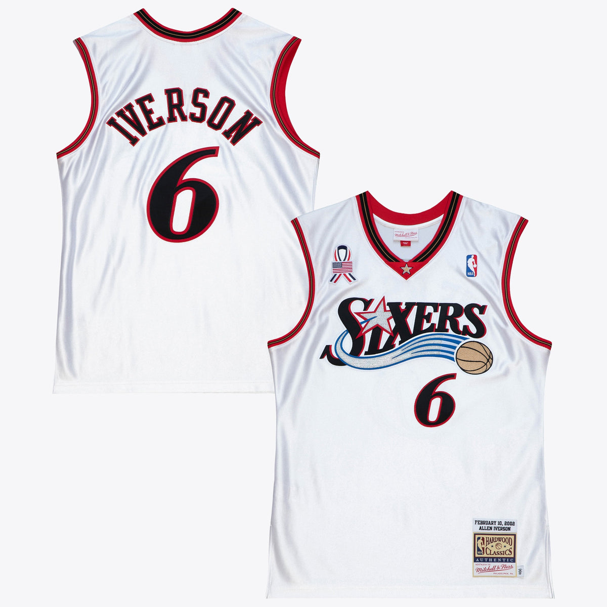 Philadelphia 76ers Allen Iverson 2002 All- Star East Authentic Basketball Jersey- White basketball fan jersey