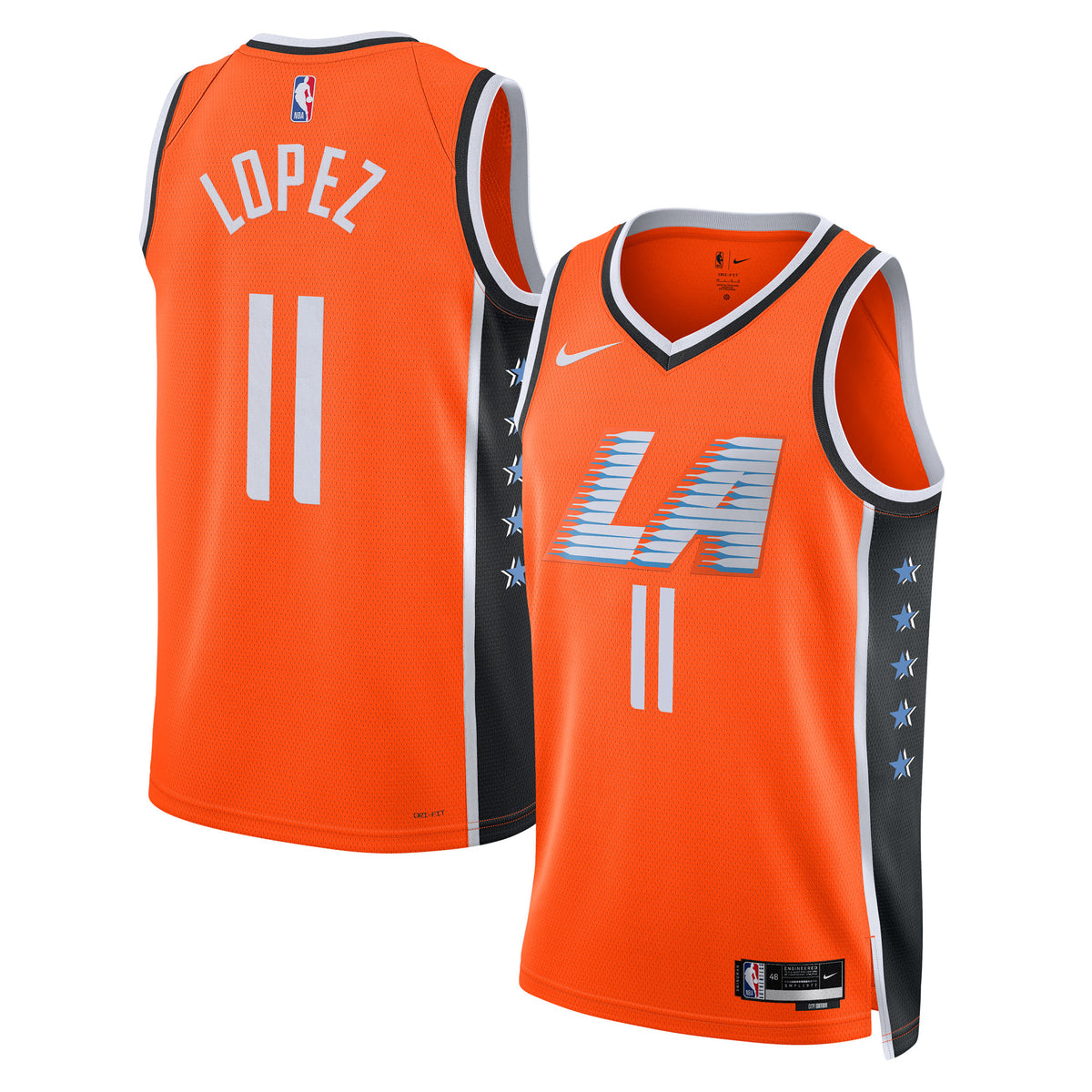 LA Clippers 2025/26 City Edition Swingman Basketball Jersey- Orange- Brook Lopez- Unisex basketball fan jersey