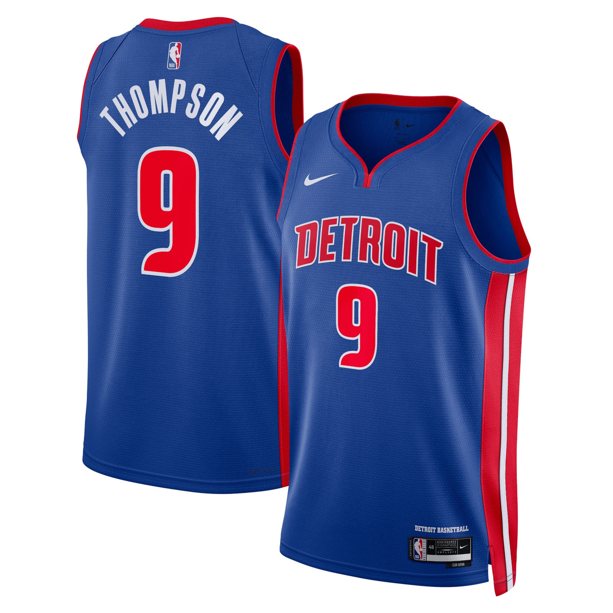 Detroit Pistons Icon Edition Swingman Basketball Jersey- Blue- Ausar Thompson- Unisex basketball fan jersey