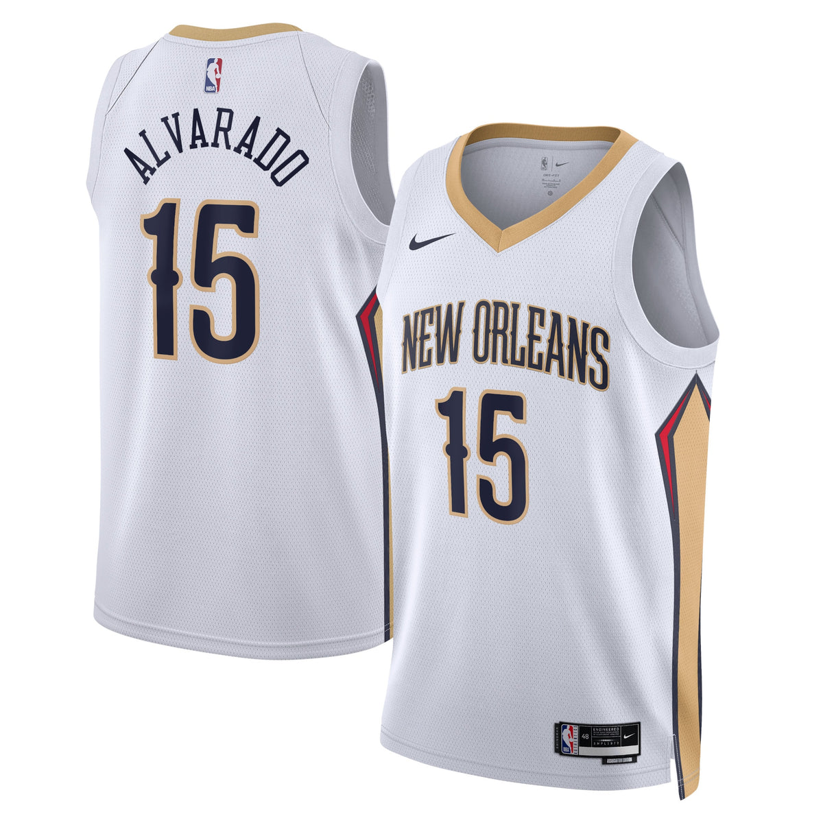 New Orleans Pelicans Association Edition Swingman Basketball Jersey- White- Jose Alvarado- Unisex basketball fan jersey