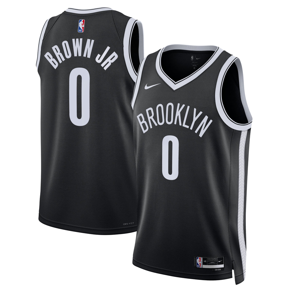 Brooklyn Nets Icon Swingman Basketball Jersey- Black- Mikel Brown Jr.- Unisex basketball fan jersey