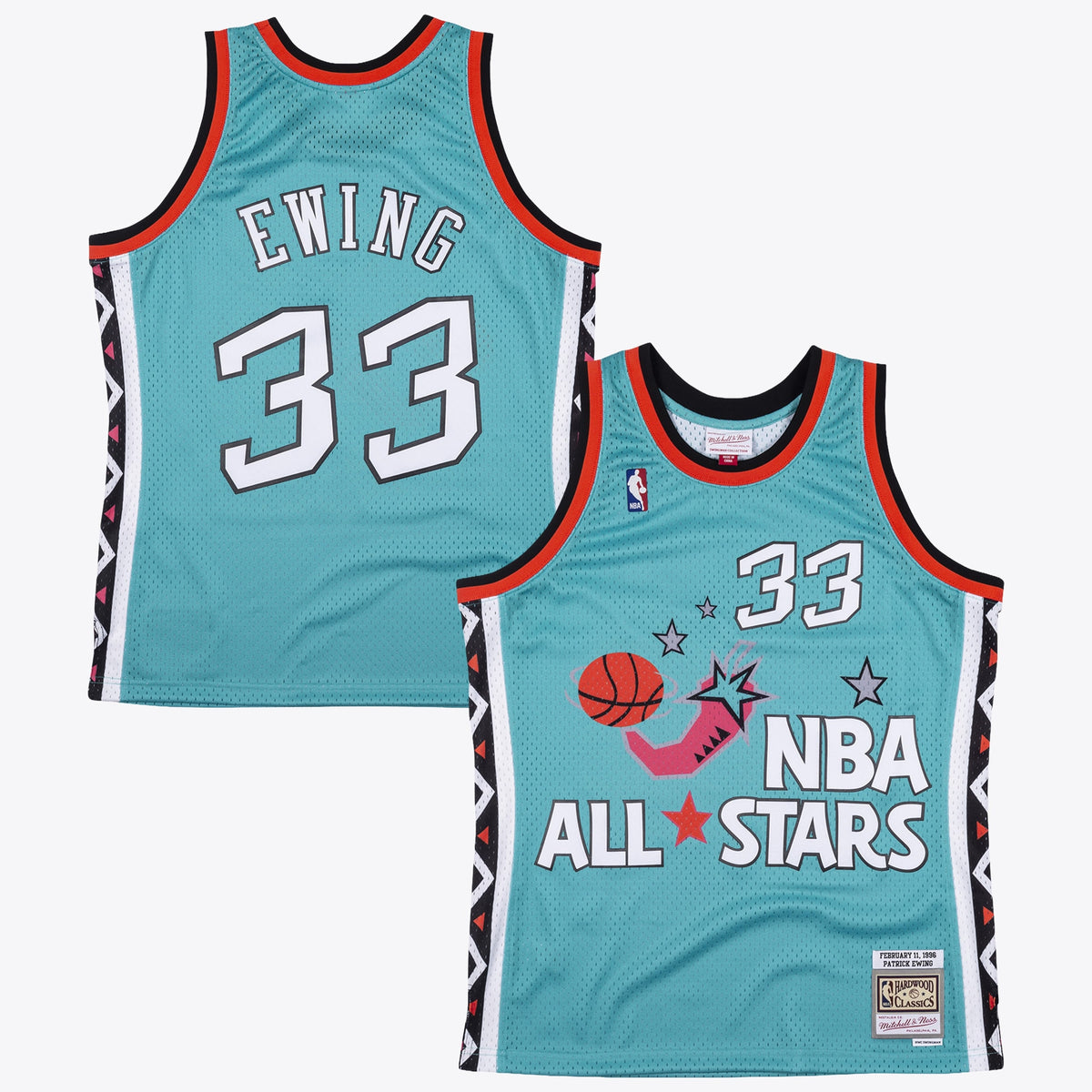 NBA Patrick Ewing 1996 All- Star Swingman Authentic Basketball Jersey- Teal basketball fan jersey