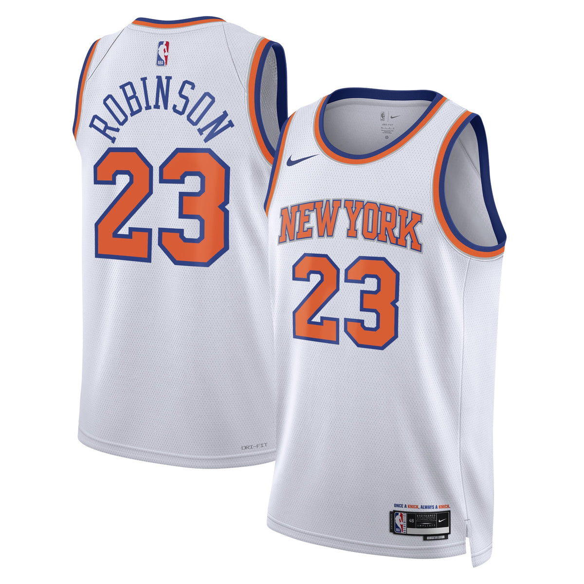 New York Knicks Association Edition Swingman Basketball Jersey- White- Mitchell Robinson- Unisex basketball fan jersey