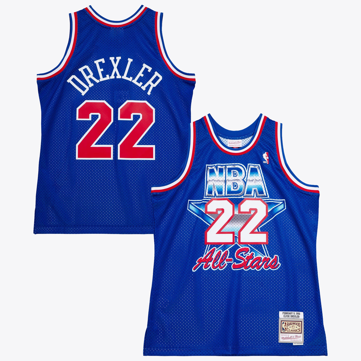 NBA Clyde Drexler 1992 All- Star West Authentic Basketball Jersey- Royal Blue basketball fan jersey