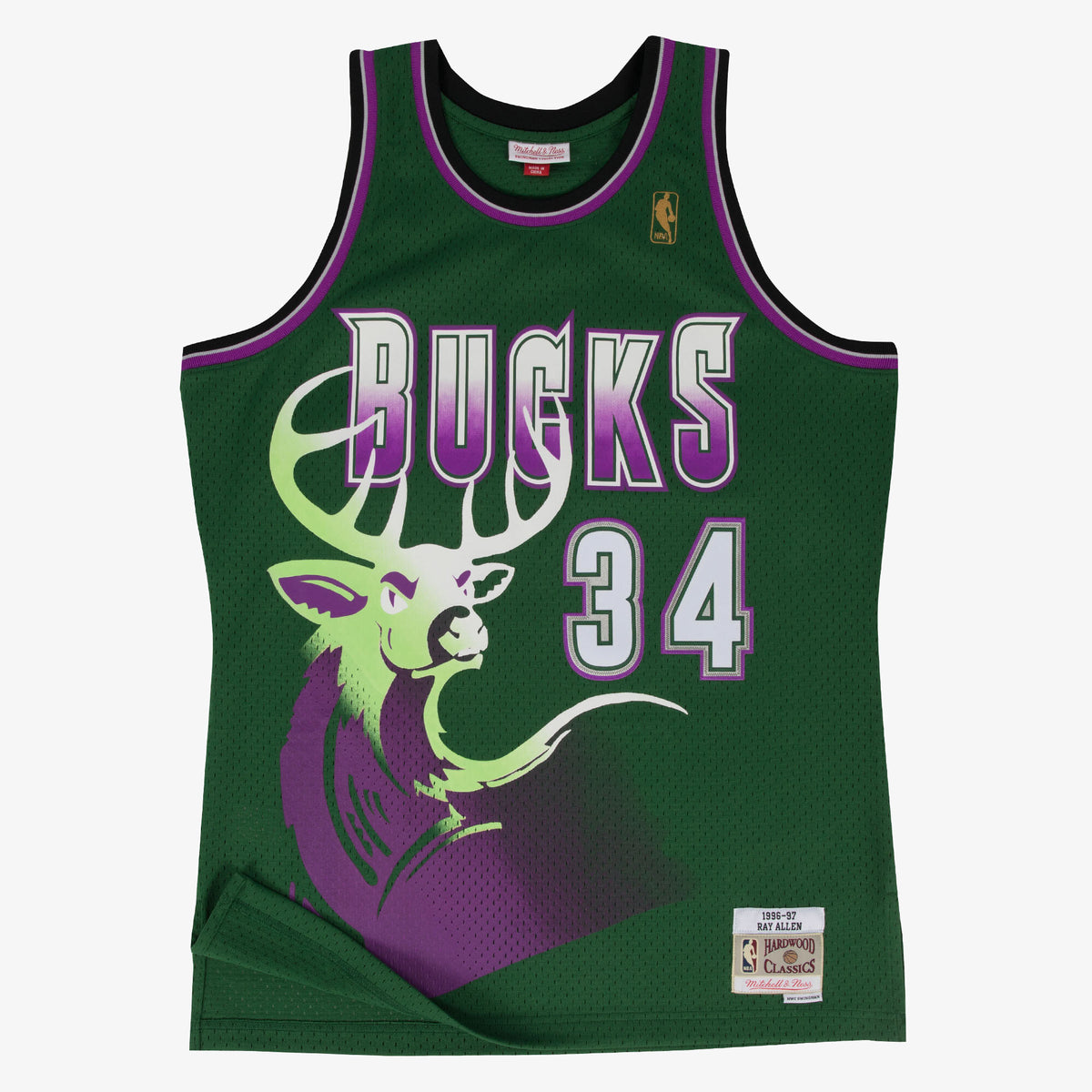 Milwaukee Bucks Swingman Basketball Jersey Alternate Ray Allen 1996- 97 basketball fan jersey