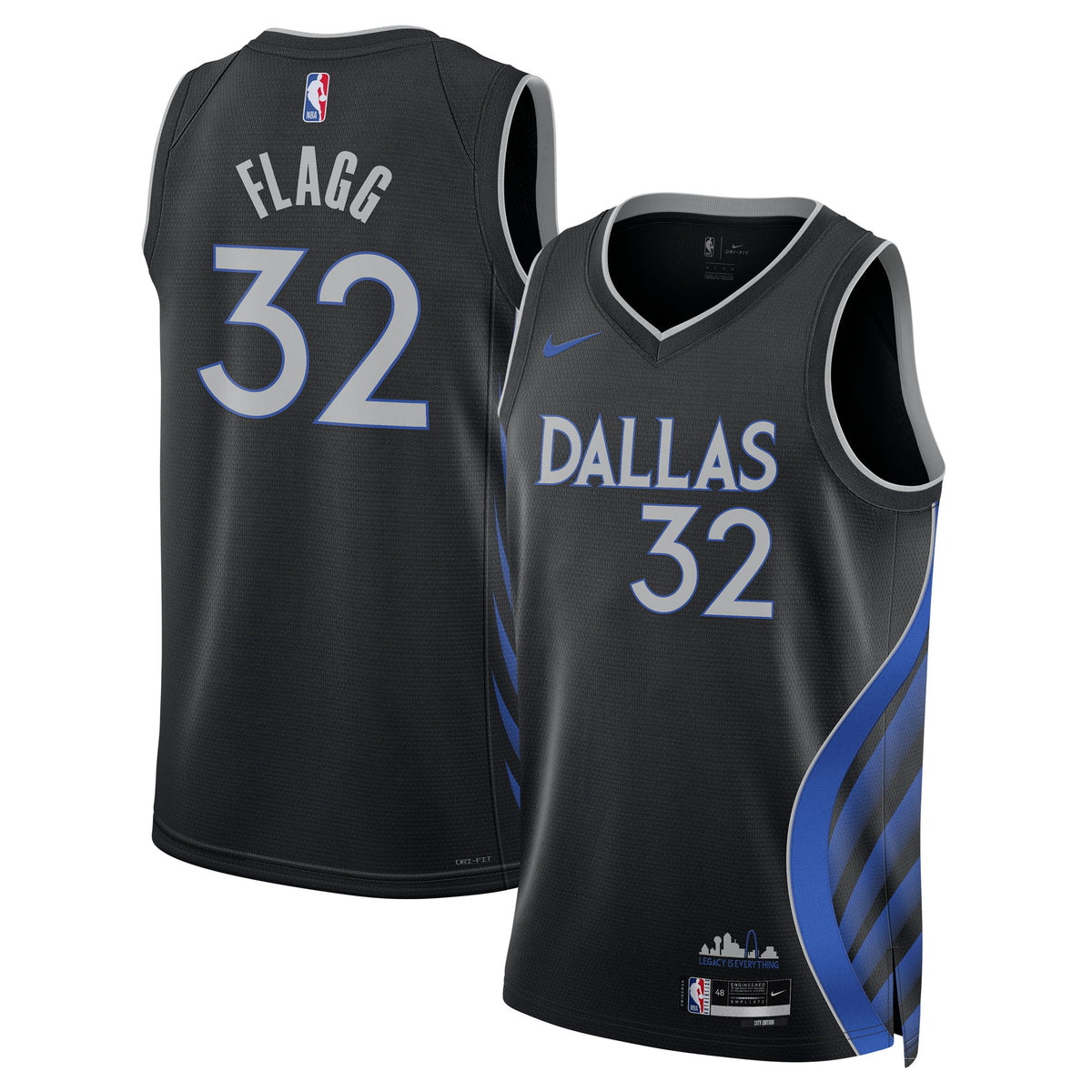 Dallas Mavericks 2025/26 City Edition Swingman Basketball Jersey- Black- Cooper Flagg- Unisex basketball fan jersey