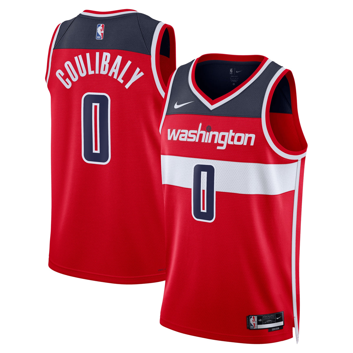 Washington Wizards Icon Edition Swingman Basketball Jersey- Red- Bilal Coulibaly- Unisex basketball fan jersey