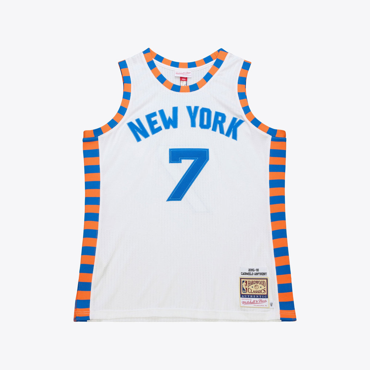 Carmelo Anthony White New York Knicks 2015- 16 Hardwood Classics Authentic Basketball Jersey basketball fan jersey