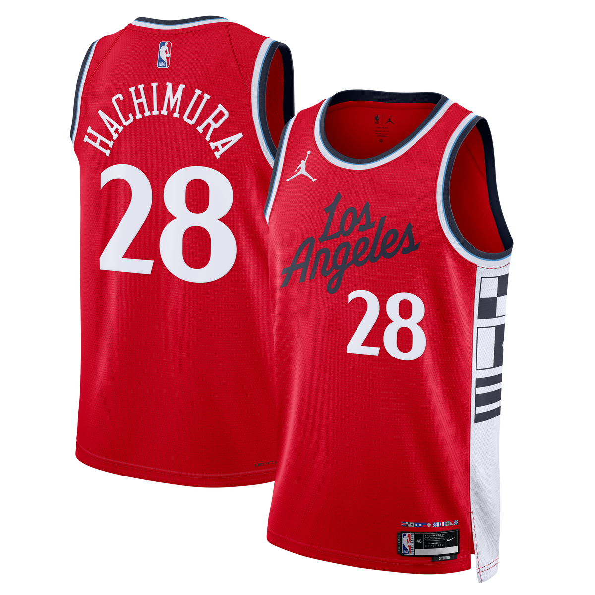 LA Clippers Brand Statement Edition Swingman Basketball Jersey- Red- Rui Hachimura basketball fan jersey